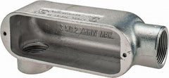 Cooper Crouse-Hinds - Form 5, LR Body, 1-1/4" Trade, Rigid Malleable Iron Conduit Body - Oval, 8.12" OAL, 32 cc Capacity, Gray - Caliber Tooling