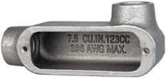 Cooper Crouse-Hinds - Form 5, LR Body, 3/4" Trade, Rigid Malleable Iron Conduit Body - Oval, 5.37" OAL, 7-1/2 cc Capacity, Gray - Caliber Tooling