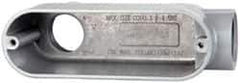 Cooper Crouse-Hinds - Form 5, LB Body, 1" Trade, IMC, Rigid Aluminum Conduit Body - Oval/Rectangle, 5.79" OAL, 12.2 cc Capacity, Silver - Caliber Tooling