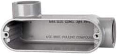 Cooper Crouse-Hinds - Form 5, LL Body, 1" Trade, IMC, Rigid Aluminum Conduit Body - Oval/Rectangle, 5.94" OAL, 12.2 cc Capacity, Silver - Caliber Tooling