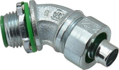 Cooper Crouse-Hinds - 3/8" Trade, Malleable Iron Threaded Angled Liquidtight Conduit Connector - Insulated - Caliber Tooling