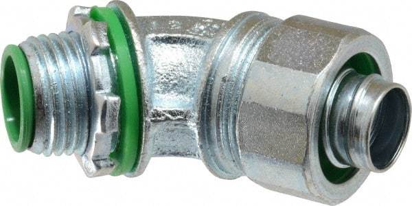 Cooper Crouse-Hinds - 1/2" Trade, Malleable Iron Threaded Angled Liquidtight Conduit Connector - Insulated - Caliber Tooling