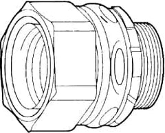 Cooper Crouse-Hinds - 2-1/2" Trade, Malleable Iron Threaded Straight Liquidtight Conduit Connector - Noninsulated - Caliber Tooling