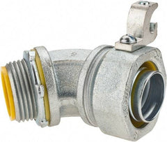 Cooper Crouse-Hinds - 1" Trade, Malleable Iron Threaded Angled Liquidtight Conduit Connector - Insulated - Caliber Tooling