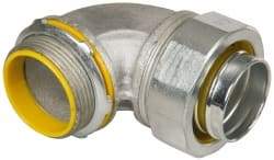 Cooper Crouse-Hinds - 1-1/2" Trade, Malleable Iron Threaded Angled Liquidtight Conduit Connector - Insulated - Caliber Tooling