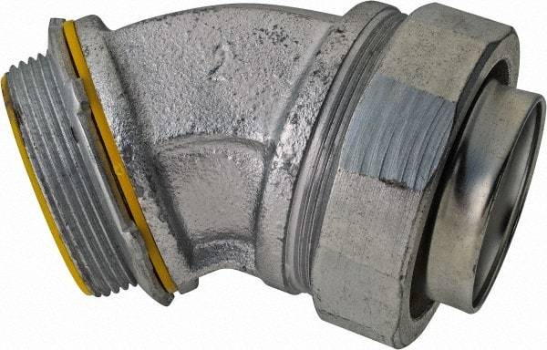 Cooper Crouse-Hinds - 2" Trade, Malleable Iron Threaded Angled Liquidtight Conduit Connector - Insulated - Caliber Tooling