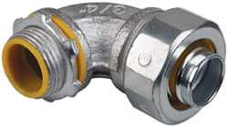 Cooper Crouse-Hinds - 3/4" Trade, Malleable Iron Threaded Angled Liquidtight Conduit Connector - Insulated - Caliber Tooling