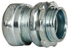 Cooper Crouse-Hinds - 1/2" Trade, Steel Compression Straight EMT Conduit Connector - Noninsulated - Caliber Tooling