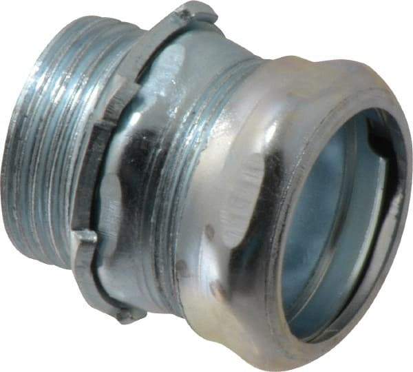 Cooper Crouse-Hinds - 1" Trade, Steel Compression Straight EMT Conduit Connector - Noninsulated - Caliber Tooling