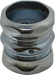 Cooper Crouse-Hinds - 1-1/2" Trade, Steel Compression EMT Conduit Coupling - Noninsulated - Caliber Tooling