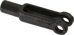 Jergens - 10-32 Thread, 7/16" Yoke Width, Carbon Steel, Tapped Yoke - 3/16" Hole Diam, 1" Hole Center to Neck, 3/8" Yoke Arm Height, 5/16" Neck Diam, 9/16" Neck Length, 1-9/16" OAL - Caliber Tooling