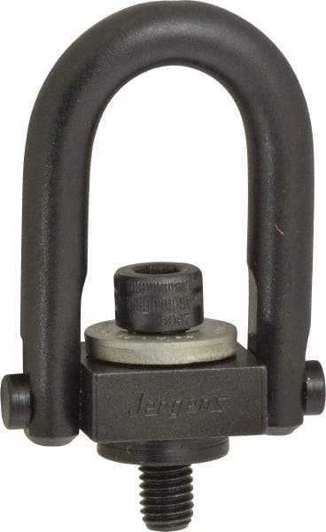 Jergens - 400 Lb Load Capacity Safety Engineered Center Pull Hoist Ring - M8 x 1.25 Thread, 12.5mm Thread Length, Alloy Steel, Black Oxide Finish - Caliber Tooling