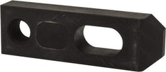 Jergens - 5/8" Stud, Low Carbon Steel, Plain Strap Clamp - 1/2" Travel, 4" OAL x 1-1/4" Wide x 5/8" High, Black Oxide Finish, Tapered Nose - Caliber Tooling