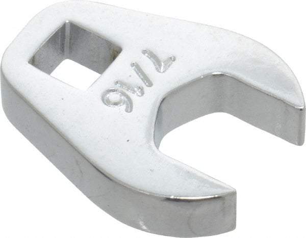 Proto - 7/16" 1/4" Drive Chrome Open End Crowfoot Wrench - 7/8" Head Diam x 1/4" Head Thickness - Caliber Tooling