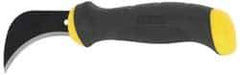 Stanley - Fixed Linoleum Knife - 3" Blade, Yellow & Black Bi-Material Rubber Grip Handle, 1 Blade Included - Caliber Tooling