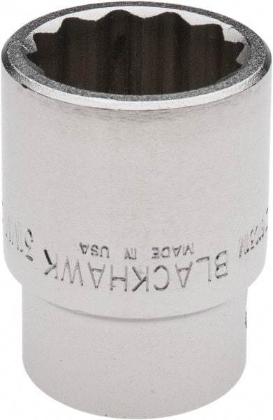 Blackhawk by Proto - 3/4" Drive, Standard Hand Socket - 6 Points, 2-13/64" OAL, Alloy Steel, Black Finish - Caliber Tooling