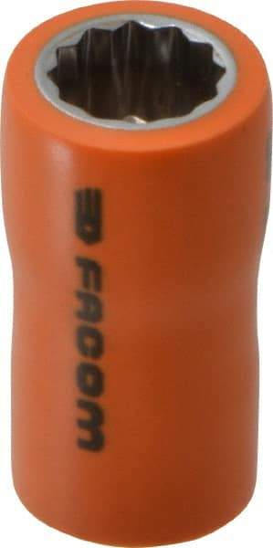 Facom - 3/8" Drive, Standard Hand Socket - 12 Points, 1-13/16" OAL, Alloy Steel - Caliber Tooling