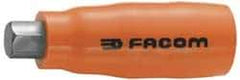 Facom - 1/4" Drive, 6mm Hex Bit Socket - 1-7/16" OAL, 9/16" Bit Length, Insulated - Caliber Tooling