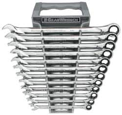 GearWrench - 12 Piece, 8mm to 19mm, 12 Point Combination Wrench Set - Metric Measurement Standard, Chrome Finish, Comes in Tray - Caliber Tooling