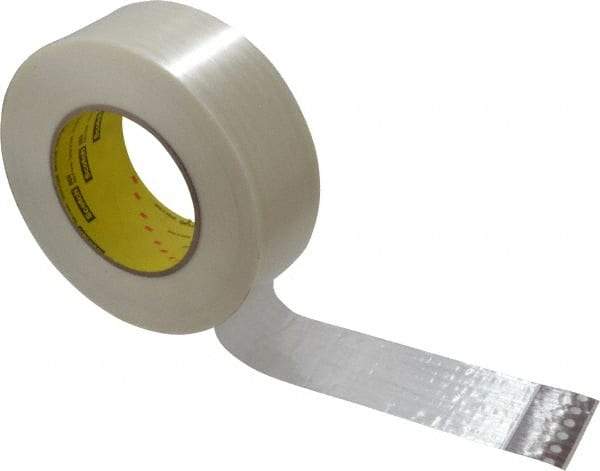 3M - 2" x 60 Yd Clear Rubber Adhesive Packaging Tape - Polypropylene Film Backing, 7.7 mil Thick, 270 Lb Tensile Strength, Series 880 - Caliber Tooling