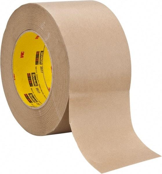 3M - 3" Wide x 60 Yd Long Brown Paper Masking Tape - Series 2517, 6.5 mil Thick, 35 In/Lb Tensile Strength - Caliber Tooling