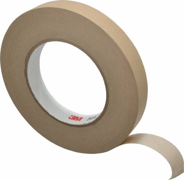 3M - 3/4" Wide x 60 Yd Long Tan Paper Masking Tape - Series 2515, 6.7 mil Thick, 36 In/Lb Tensile Strength - Caliber Tooling