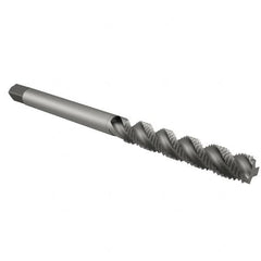 Interstate - #10-32 UNF 3 Flute 2B Bottoming Spiral Flute Tap - High Speed Steel, Bright Finish, 2-3/8" OAL, Right Hand Flute, Right Hand Thread, H3 - Caliber Tooling