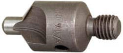 Made in USA - 1-1/8" OAL, 1/2" Head Diam, 2 Flute, 100° Incl Angle, Integral Pilot, Adjustable Stop Countersink - Caliber Tooling