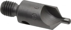 Made in USA - 1-1/8" OAL, 3/8" Head Diam, 2 Flute, 100° Incl Angle, Integral Pilot, Adjustable Stop Countersink - Caliber Tooling