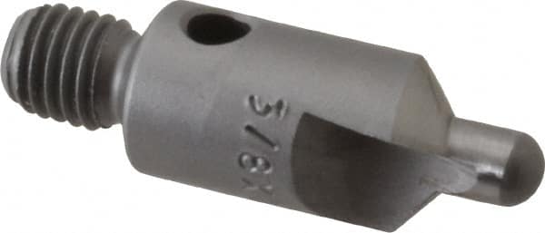 Made in USA - 2-1/2" OAL, 3/8" Head Diam, 2 Flute, 100° Incl Angle, Integral Pilot, Adjustable Stop Countersink - Caliber Tooling