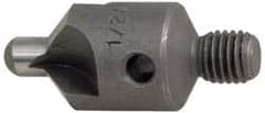 Made in USA - 2-1/2" OAL, 1/2" Head Diam, 3 Flute, 100° Incl Angle, Integral Pilot, Adjustable Stop Countersink - Caliber Tooling