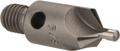 Made in USA - 1-1/8" OAL, 3/8" Head Diam, 3 Flute, 100° Incl Angle, Integral Pilot, Adjustable Stop Countersink - Caliber Tooling