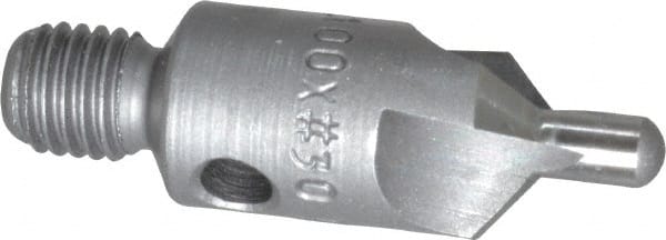 Made in USA - 1-1/8" OAL, 3/8" Head Diam, 3 Flute, 100° Incl Angle, Integral Pilot, Adjustable Stop Countersink - Caliber Tooling