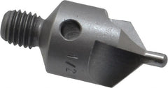 Made in USA - 1-1/8" OAL, 1/2" Head Diam, 3 Flute, 100° Incl Angle, Integral Pilot, Adjustable Stop Countersink - Caliber Tooling