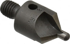 Made in USA - 2-1/2" OAL, 1/2" Head Diam, 3 Flute, 100° Incl Angle, Integral Pilot, Adjustable Stop Countersink - Caliber Tooling