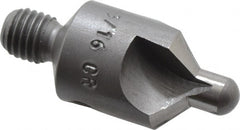 Made in USA - 2-1/2" OAL, 1/2" Head Diam, 3 Flute, 100° Incl Angle, Integral Pilot, Adjustable Stop Countersink - Caliber Tooling