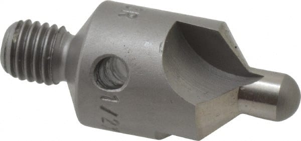 Made in USA - 2-1/2" OAL, 1/2" Head Diam, 3 Flute, 100° Incl Angle, Integral Pilot, Adjustable Stop Countersink - Caliber Tooling