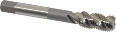 OSG - 1/2-20 UNF 3 Flute 2B Bottoming Spiral Flute Tap - High Speed Steel, Bright Finish, 3-3/8" OAL, Right Hand Flute, Right Hand Thread - Caliber Tooling