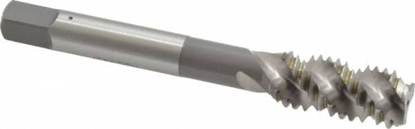 OSG - 7/16-14 UNC 3 Flute 2B Bottoming Spiral Flute Tap - High Speed Steel, Bright Finish, 3-5/32" OAL, Right Hand Flute, Right Hand Thread - Caliber Tooling