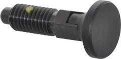 Gibraltar - 1/2-13, 0.31" Max Plunger Diam, 0.5 Lb Init to 1.75 Lb Final End Force, Locking Knob Handle Plunger - Delrin Knob, 1-1/4" Body Length, 1" Length Under Head/Shoulder, 1/4" Plunger Projection - Caliber Tooling