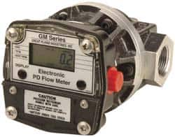 GPI - 1/2" Port Oval Gear Flowmeter - 800 Max psi, 0.3 to 7.9 GPM, Aluminum - Caliber Tooling