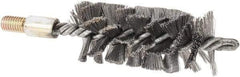 Value Collection - 1-3/4" Diam Helical Steel Tube Brush - Single Spiral, 0.012" Filament Diam, 4" Brush Length, 7" OAL, 1/2-12 Male Shank - Caliber Tooling