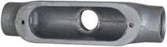 Cooper Crouse-Hinds - Form 5, TB Body, 2" Trade, Rigid Malleable Iron Conduit Body - Oval, 11-1/2" OAL, 76 cc Capacity, Gray - Caliber Tooling