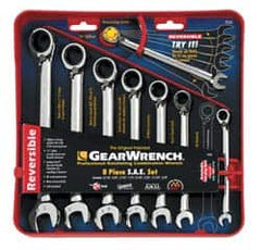 GearWrench - 8 Piece, 5/16" to 3/4", Ratcheting Combination Wrench Set - Inch Measurement Standard, Chrome Finish, Comes in Tray - Caliber Tooling