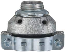 Cooper Crouse-Hinds - 3/8" Trade, Malleable Iron Threaded Angled FMC Conduit Connector - Noninsulated - Caliber Tooling