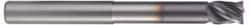 Accupro - 3/8", 4 Flute, Single End, Solid Carbide, 0.06" Corner Radius End Mill - 4" OAL, Right Hand Flute, 1/2" LOC, Right Hand Cut, 2-1/8" Extended Reach - Caliber Tooling