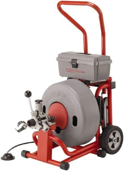 Ridgid - Electric Battery Drain Cleaning Machine - For 3" to 6" Pipe, 5/8" x 100' Cable, 285 Max RPM - Caliber Tooling