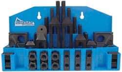 Gibraltar - 52 Piece Fixturing Step Block & Clamp Set with 1" Step Block, 7/16" T-Slot, 3/8-16 Stud Thread - 11/16" Nut Width, 3, 4, 5, 6, 7 & 8" Stud Lengths - Caliber Tooling