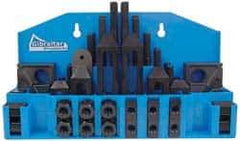 Gibraltar - 52 Piece Fixturing Step Block & Clamp Set with 1" Step Block, 7/16" T-Slot, 3/8-16 Stud Thread - 11/16" Nut Width, 3, 4, 5, 6, 7 & 8" Stud Lengths - Caliber Tooling