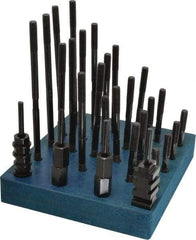 Gibraltar - 38 Piece, 3/8-16 Stud, 1/2" T Slot, T Nut & Stud Kit - 7/8" T-Slot Nut Width, 3, 4, 5, 6, 7, 8" Stud Lengths - Caliber Tooling